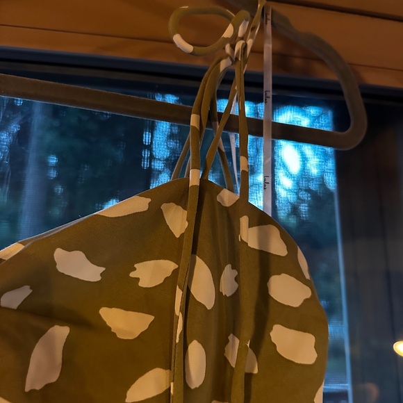 Lulus Olive Green Spotted Midi Dress - Picture 7 of 9